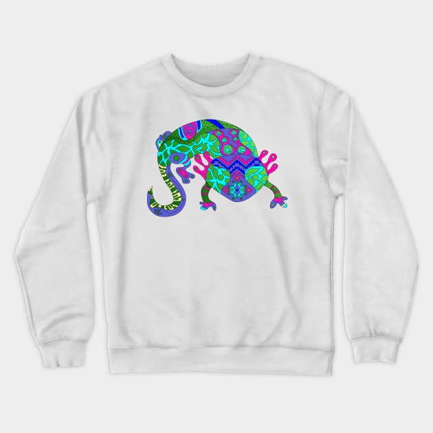 axolotl in color pattern ecopop Crewneck Sweatshirt by jorge_lebeau